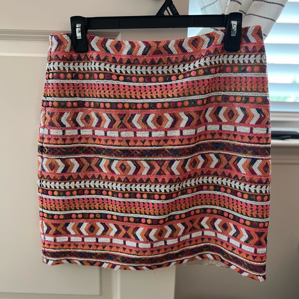 Banana Republic Multicolor Tribal Sequin Skirt